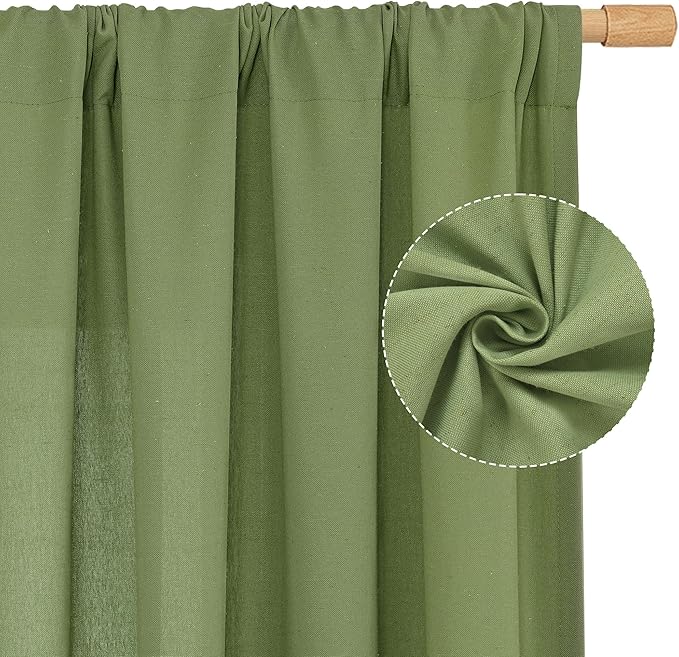 Light Filtering Linen Blended Curtains 84 inch - Image 3