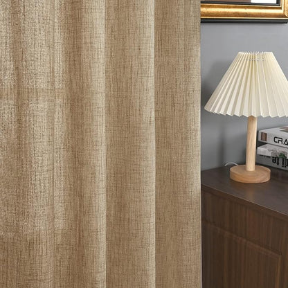 YoungsTex Burlap Linen Curtains 63 Inch Length 2 Panels - Image 8