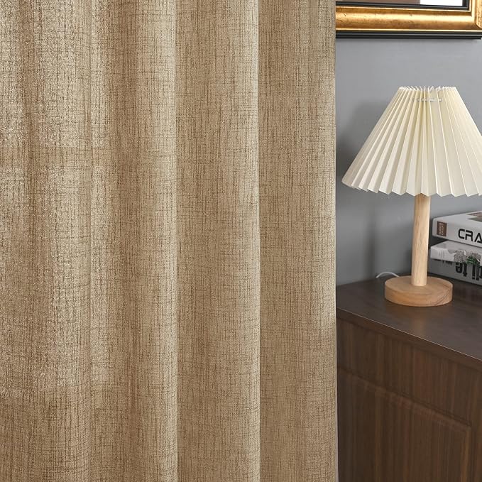 YoungsTex Toffee Linen Curtains 63 Inches Long - Image 9