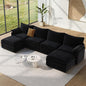 Vesgantti 142" U Shaped Sectional Couch, Comfy Cloud Modular Sectional Sofa by Vesgantti