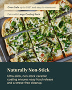 Caraway Non-Stick Ceramic Baking Sheet - Naturally Slick Ceramic Coating - Non-Toxic, PTFE & PFOA Free - Perfect for Baking, Roasting, and More - Large (18" x 13") - Black
