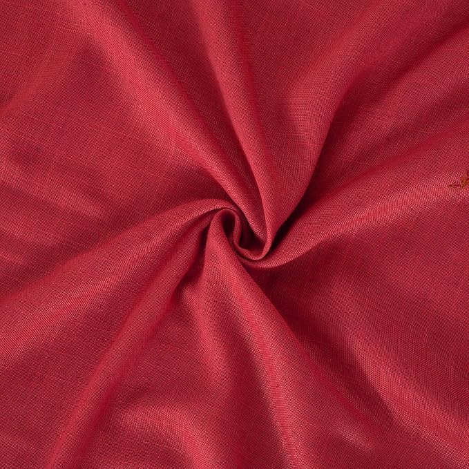 BGment Red Linen Curtains for Living Room 84 Inch Length - Image 9