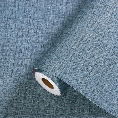 Blue Peel and Stick Wallpaper 393.7inch Textured Linen Contact Paper by Akywall
