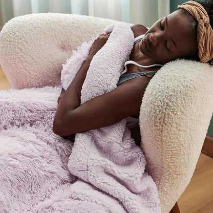 Bedsure GentleSoft Fuzzy Sherpa Faux Fur Twin Blanket Lavender Purple Cozy Gifts - Image 7