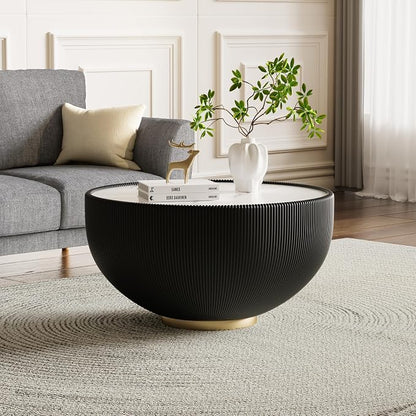 SSLine Bowl-Shape Coffee Table Set of 2 Modern Sintered Stone Top Nesting - Image 3