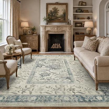 GarveeHome Vintage Blue Area Rug 8x10 by GarveeHome