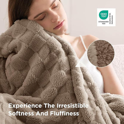 Bedsure GentleSoft Light Brown Throw Blanket - Image 4