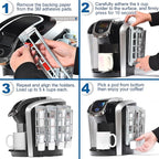 STORAGENIE Coffee Pod Holder Side Mount K Cup Pods Dispenser compatible with Keurig Coffee Makers, Perfect for Small Counters (3 Pack/For 15 K-Cups, LIGHT GREY)