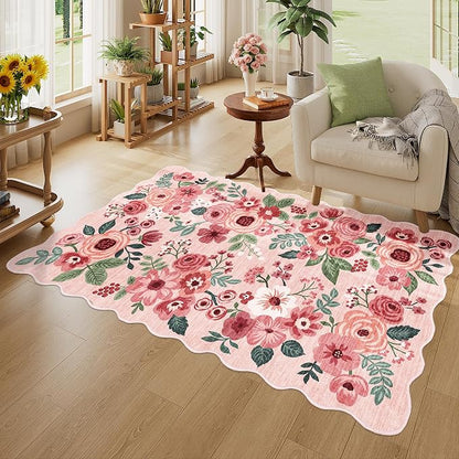 DUKINO 3x5 Area Rugs, Non Slip Floral Washable Rug - Image 3
