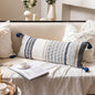 Navy Dark Blue Boho Decorative Lumbar Pillow Cover 14x36, Long Body Pillow by BlissBlush