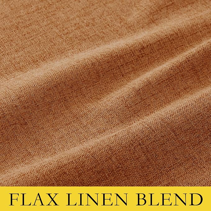 NICETOWN 100% Blackout Burnt Orange Curtains, W52 x L90 in, Thick Linen Blend - Image 3
