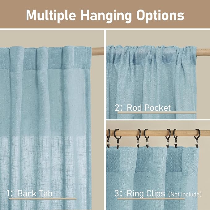 Living Room Linen Curtains 95 Inch - Image 3