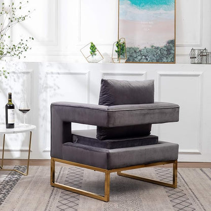 Roundhill Furniture Lenola Upholstered Accent Arm Chair - Image 6