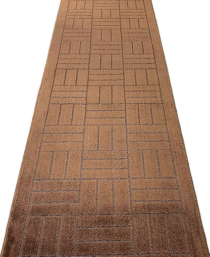 Custom Length Hallway Runner Rug, Slip Resistant, Bricks Brown, 26 Inch X 4 feet - Image 3