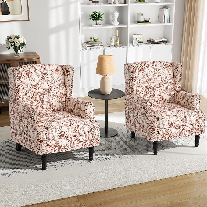 Pia Ricco High Back Floral Accent Chair - Image 6