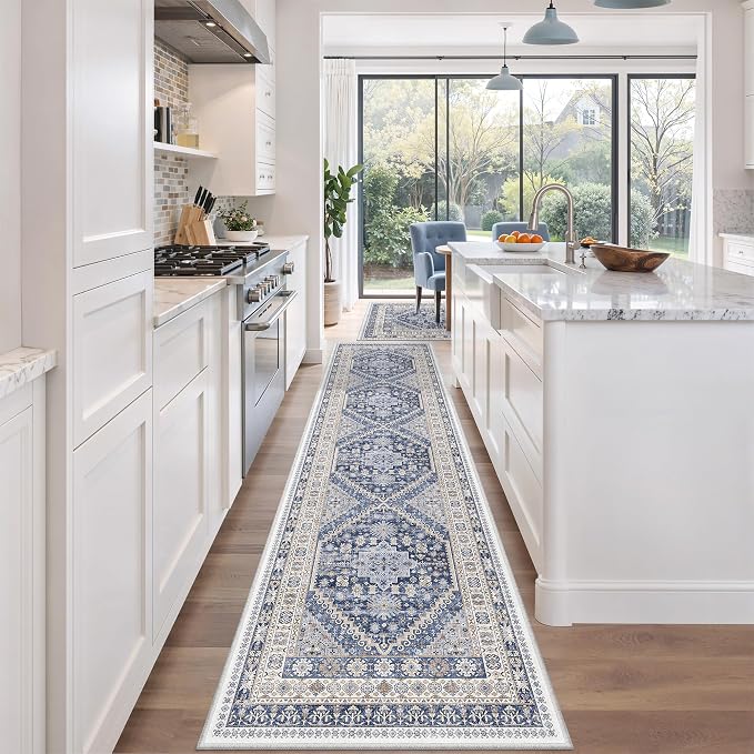 2'6 x 10' Runner Rug Non Slip, Washable Kitchen Rugs, Living Room, Long Rug - Image 9