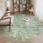 Soalmost Abstract 6x6 Round Rug 6ft Circle Living Room Rugs, Low Pile Stain by Soalmost