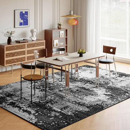 Washable Rug 8x10 Area Rugs for Living Room Bedroom Carpet Black | Indoor - Image 3