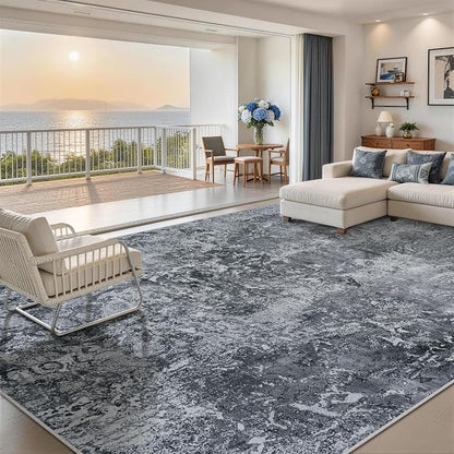 Aelenmu 10x14 Area Rugs for Living Room Washable Dining Room Black | Modern - Image 3