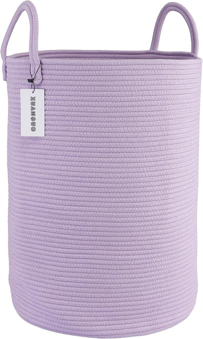 XUANGUO Cotton Rope Laundry Basket Hamper by XUANGUO
