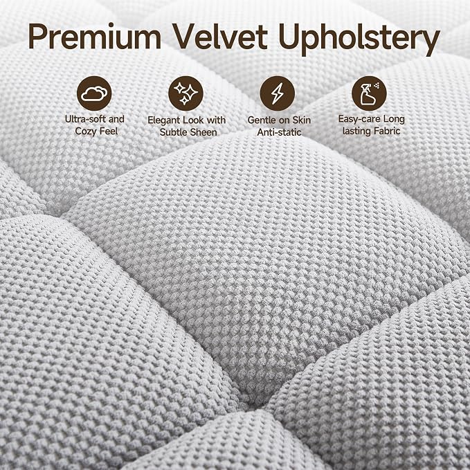 Oversized Recliner Chair with Swivel Tray Table, Modern Tufted Linen Fabric - Image 6