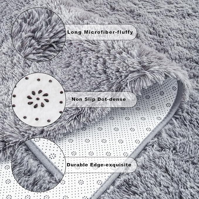 Chicrug Soft Area Rugs for Bedroom Living Room Plush Fluffy Rug 5x8 | Shag - Image 6