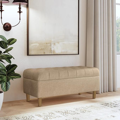 Homepop Home Decor | Tufted Ainsley Button Storage Ottoman Bench - Image 2