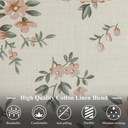 VClife Shabby Chic Pink White Floral Printed Tablecloth - Image 5