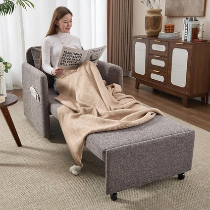 Iroomy 5-Level Adjustable Convertible Sleeper Chair, 3-in-1 Pull Out Sofa Bed - Image 2