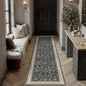 2x6 Black Beige Vintage Floral Washable Runner Rug by HUGEAR