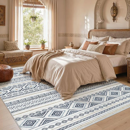 cotiled Boho 5x7 Area Rugs for Living Room: Soft Moroccan Washable Rug | Solve - Image 6