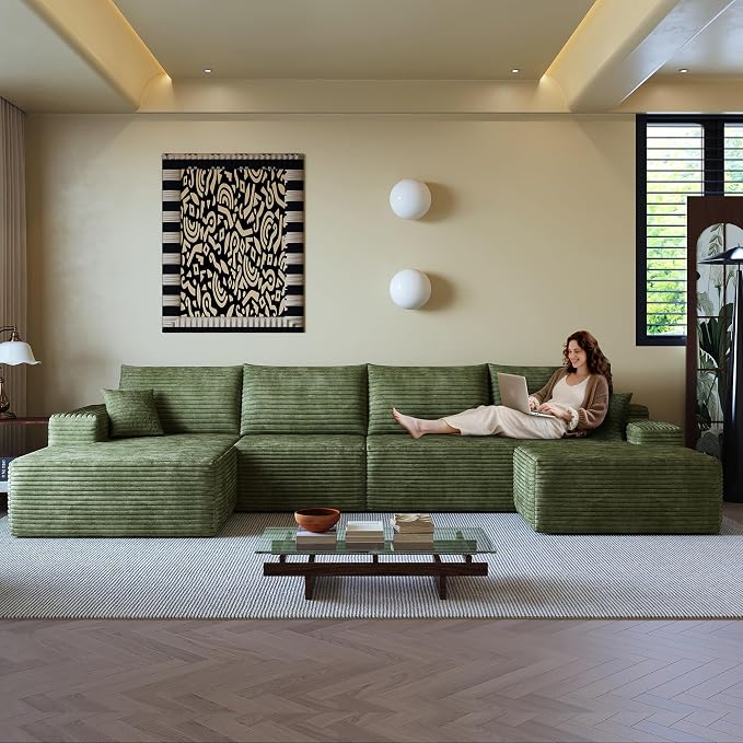 136" Sectional Couches for Living Room Cloud Couch Sofa by AWarmHomeForYou