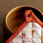 Maison d' Hermine Pot Holders Set 100% Cotton Heat Resistant Potholders 8" x 8" Hot Pads with Loop BBQ, Cooking, Baking, Grilling, Kitchen, Handling Hot Pans (Pack of 2, Kelim - Prairie)