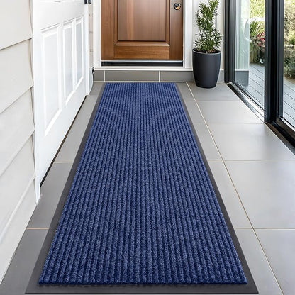 OLANLY Front Door Mat 59x20, Waterproof Heavy-Duty Indoor Outdoor Doormat | Blue by OLANLY