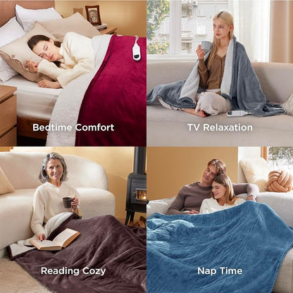 Bedsure Heated Blanket Queen Size, Dual Control Electric Blanket, 6 Heat/6 - Image 8