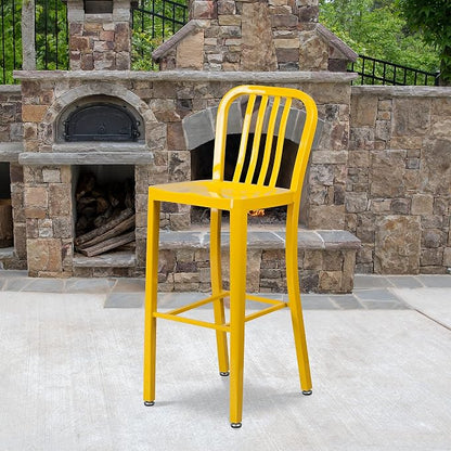 Flash Furniture Gael Commercial Grade 2 Pack 30" High Yellow Metal - Image 2
