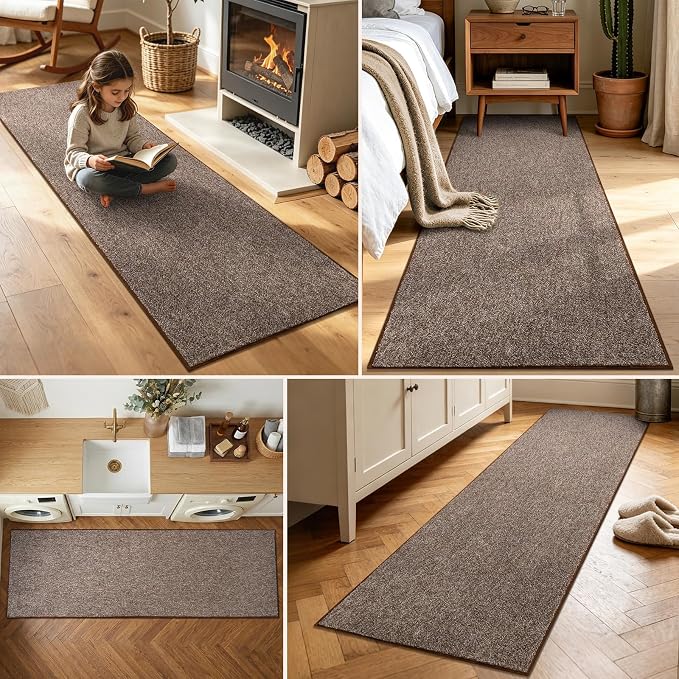 2x6 Coffee/White Runner Rug Washable Non-Slip - Image 3