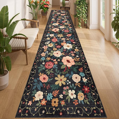 DUKINO 3x14 Washable Runner Rug, Non Slip Long Kitchen Runner Rug, Low Pile by DUKINO