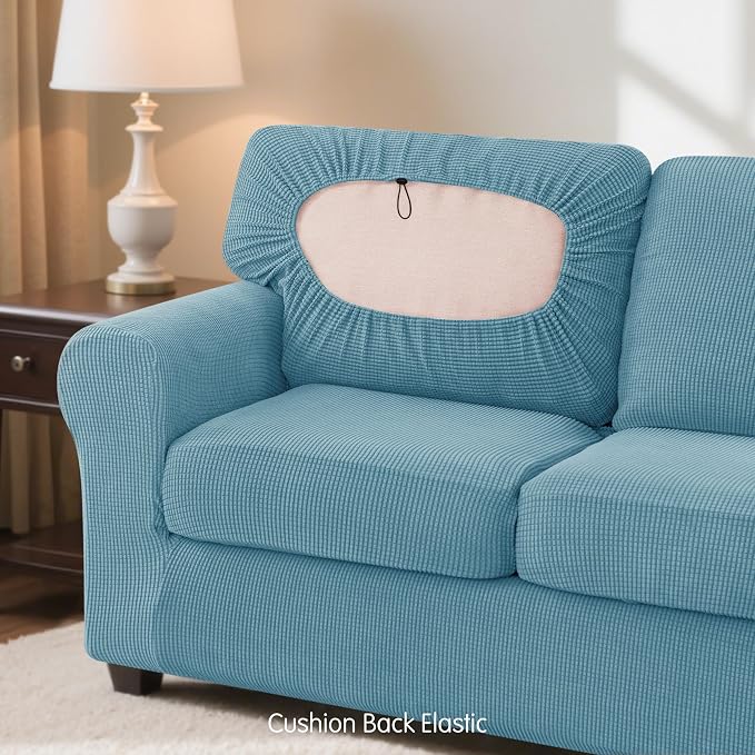SUBRTEX 3 Pieces Stretch Sofa Slipcover Sets Couch Cover Sets Backrest Cushion - Image 7