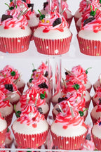 YestBuy 4 Tier Acrylic Cupcake Stand with Base, Cake Stand, Premium Cupcake Holder, Acrylic Cupcake Tower Display Cady Bar Party Décor – Display for Pastry (6" Between 2 Layers)…