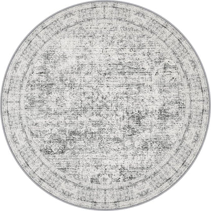 Round Area Rug Living Room: 4 ft Modern Washable Indoor Carpet | by FXRHLP