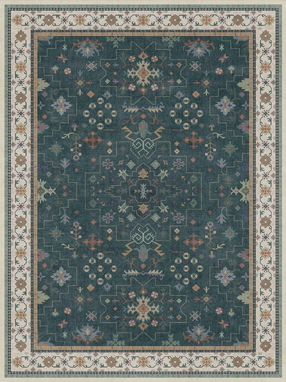 Dark Green Vintage Living Room Rug 9x12 - Image 3