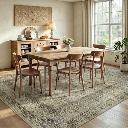 6x9 Area Rugs - Washable Vintage Retro Living Room Rug, Soft Ultra Thin Non - Image 4
