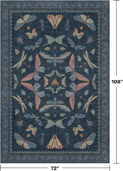 Boho Living Room Area Rug 6x9, Non Slip Dining Room Rugs - Image 2