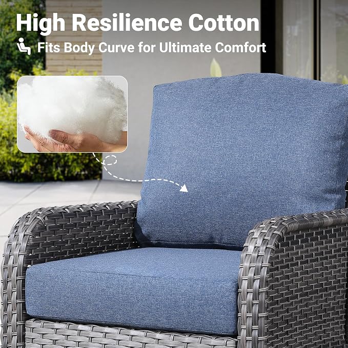 ovios 2-Piece Patio Furniture Set, Outdoor Wicker Sofa - Image 5