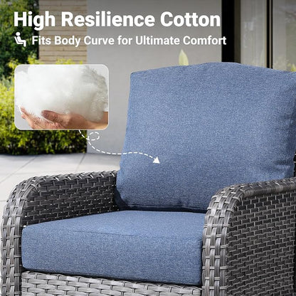 ovios 5-Piece Patio Furniture Set, Outdoor Wicker Sofa - Image 6