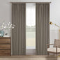 Desert Taupe Linen Blackout Pleated Curtains 86 Inches Long by Twodrapes