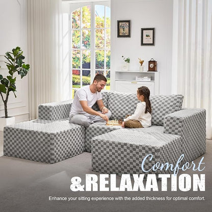 Hobestluk Modular Sectional Sofa Memory Foam Couch Oversized Sectional Sofa - Image 3