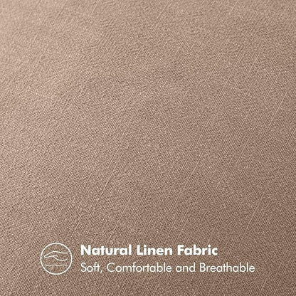 MIULEE Decorative Linen Pillow Covers 18x18 Inch Camel | Boho Farmhouse​ - Image 3