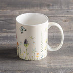 Maison d' Hermine Coffee Mug with Handles Fine Bone China Mugs Pack of One Tea Cups for Hot Beverages Cappuccino Latte Home Restaurant Office Perfect for Gift (Botanical Fresh - Meadow, 15 Ounce)